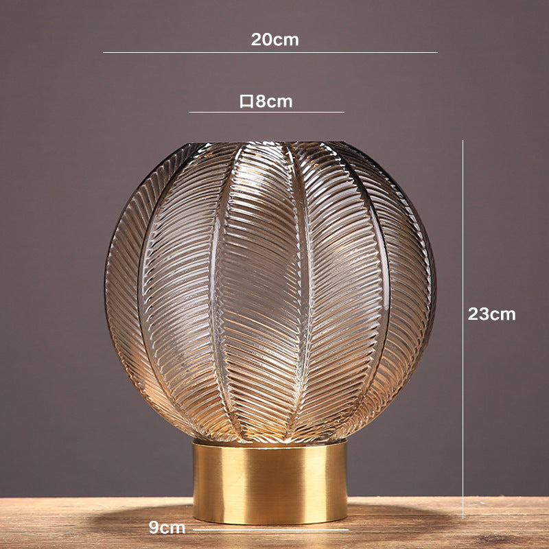 Soft Decoration Flower Arrangement Home Living Room Round Glass