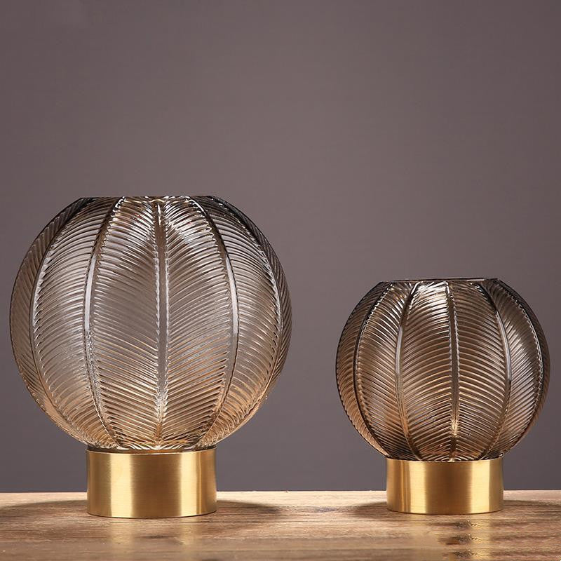 Soft Decoration Flower Arrangement Home Living Room Round Glass