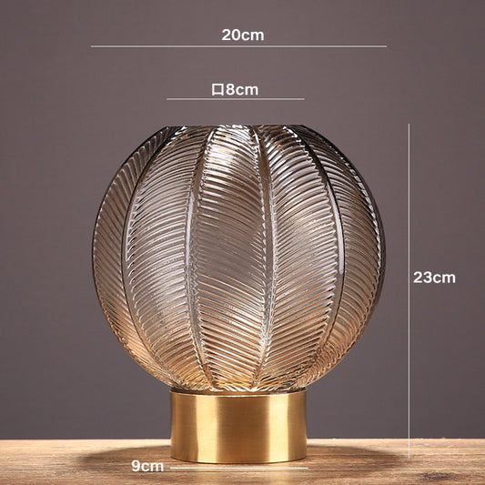 Soft Decoration Flower Arrangement Home Living Room Round Glass